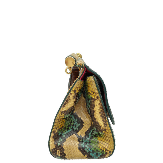 Dolce & Gabbana Multicolor Python Sicily Medium Bag