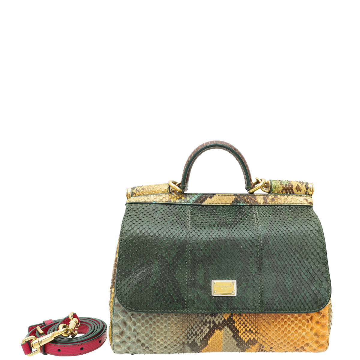 Dolce & Gabbana Multicolor Python Sicily Medium Bag