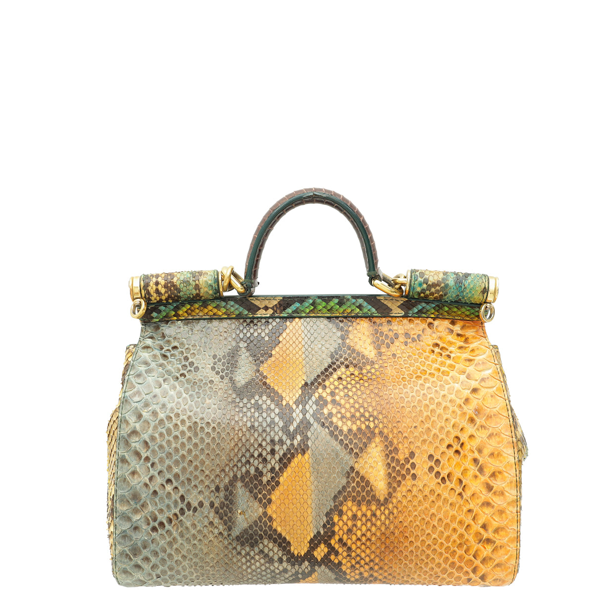 Dolce & Gabbana Multicolor Python Sicily Medium Bag