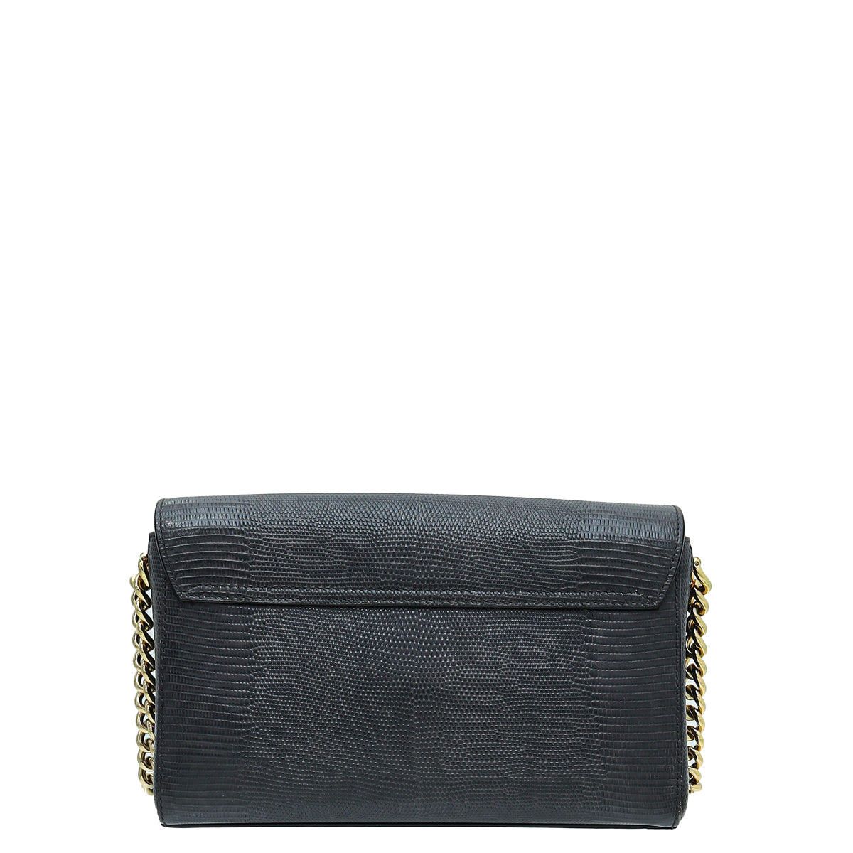 Dolce & Gabbana Grey Lizard Embossed DG Millennials Flap Bag-Dolce & Gabbana-THE CLOSET