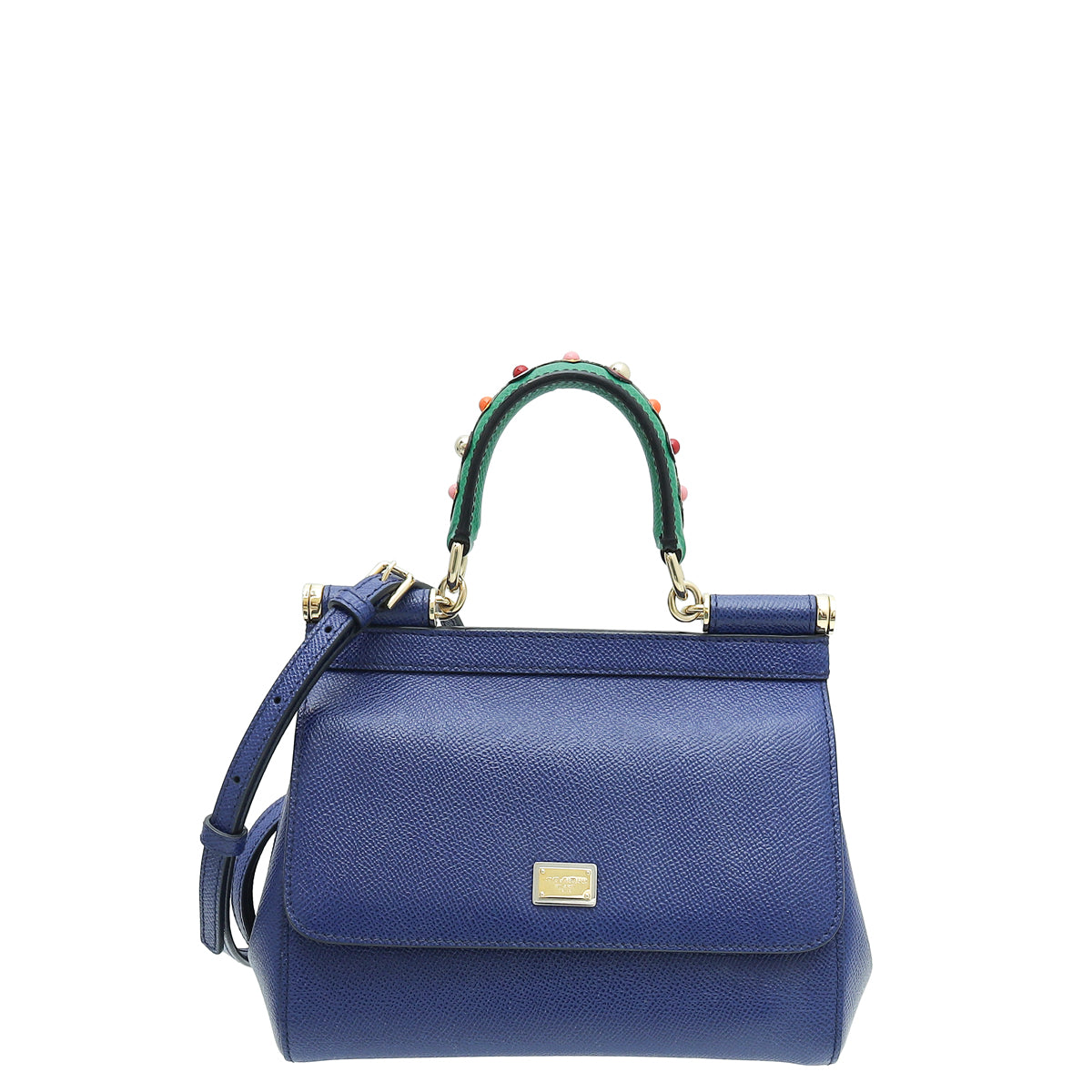 Dolce & Gabbana Blue Dauphine Sicily Small Bag-Dolce & Gabbana-THE CLOSET