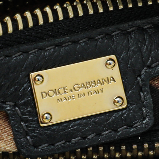 Dolce & Gabbana Black Sicily Shopper Large Bag