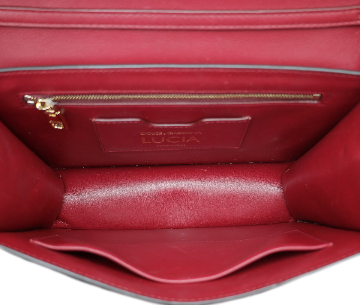Dolce & Gabbana Light Gray Lizard Embossed Lucia Flap Bag