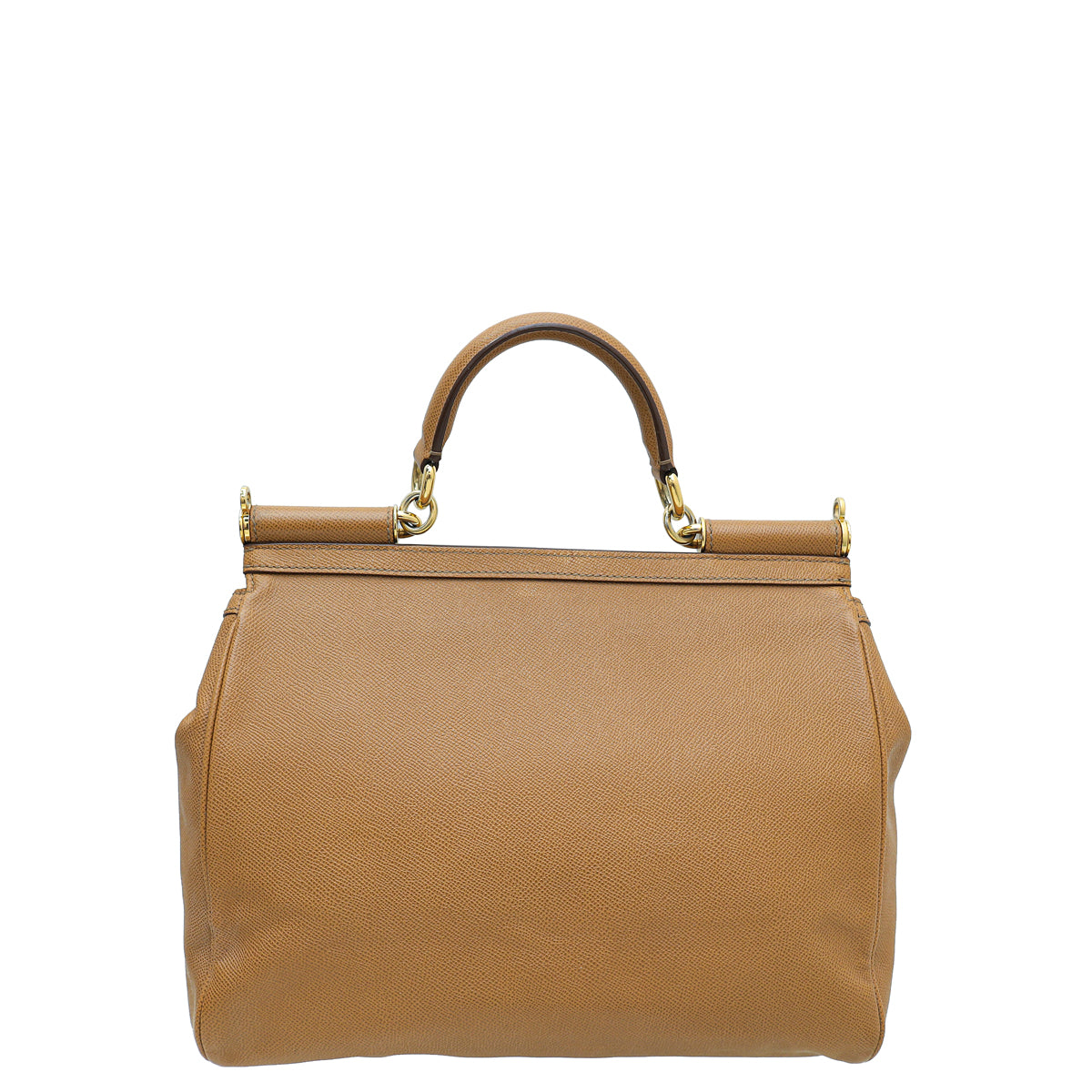 Dolce & Gabbana Camel Dauphine Front Zipped Pocket Sicily Bag-Dolce & Gabbana-THE CLOSET