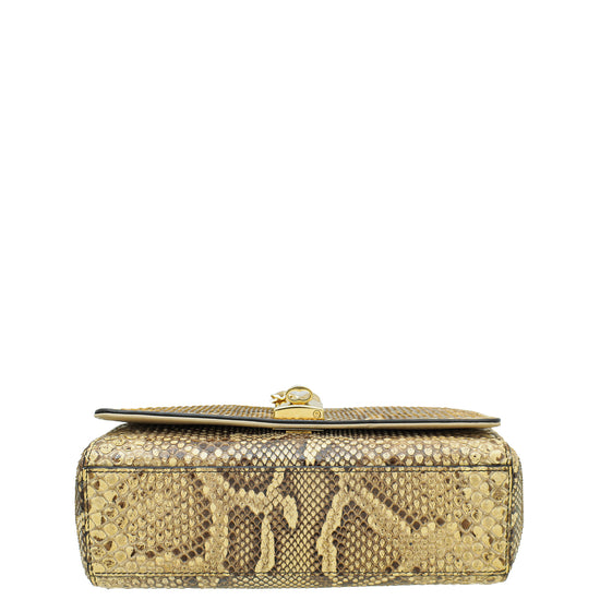 Dolce & Gabbana Bicolor Python Chain Padlock Flap Bag