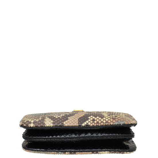 Dolce & Gabbana Multicolor Python Kiss Lock Chain Clutch