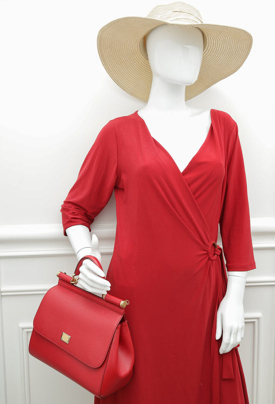 Dolce & Gabbana Red Sicily Dauphine Medium Bag