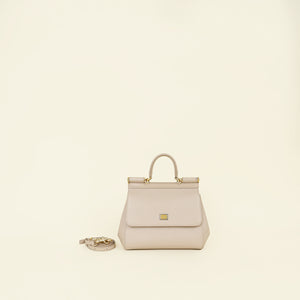 Dolce & Gabbana Beige Dauphine Sicily Small Flap Bag