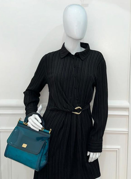 Dolce & Gabbana Teal PVC Rubber Sicily Flap Bag