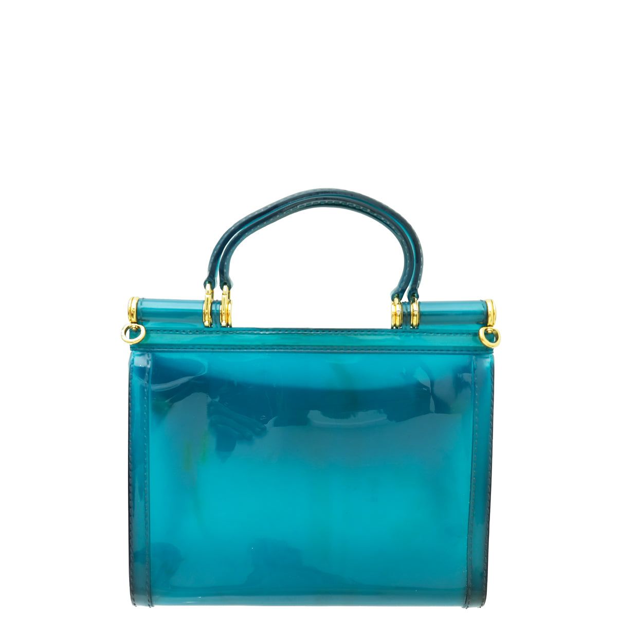 Dolce & Gabbana Teal PVC Rubber Sicily Flap Bag-Dolce & Gabbana-THE CLOSET