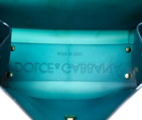 Dolce & Gabbana Teal PVC Rubber Sicily Flap Bag