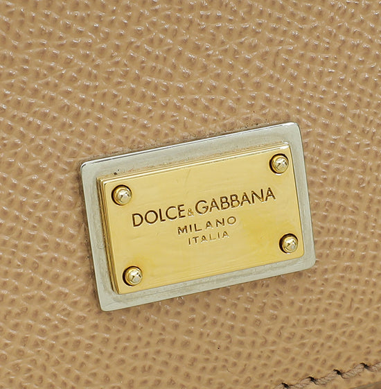 Dolce & Gabbana Beige Sicily Dauphine Medium Bag