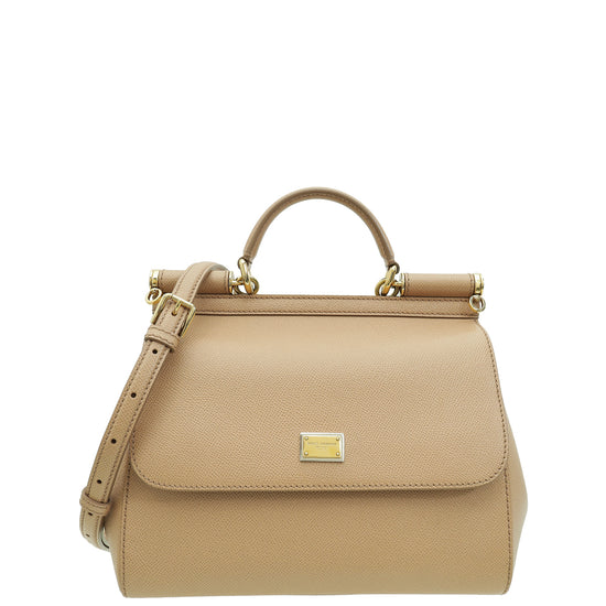 Dolce & Gabbana Beige Sicily Dauphine Medium Bag