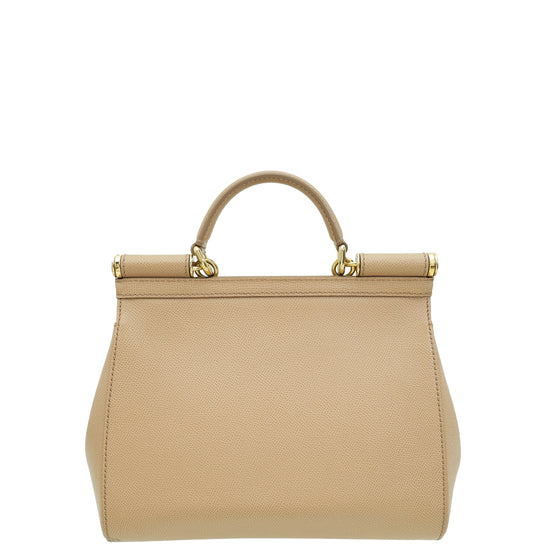 Dolce & Gabbana Beige Sicily Dauphine Medium Bag