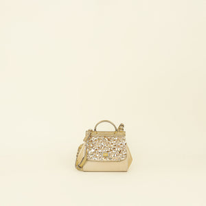 Dolce & Gabbana Bicolor Crystal Embellished Bambino Sicily Bag
