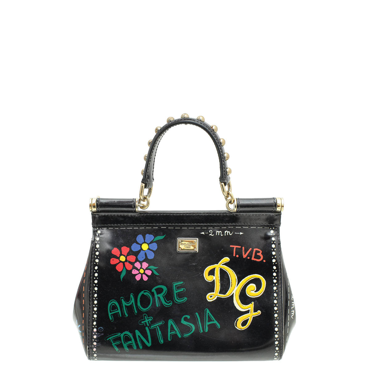 Dolce & Gabbana Black Sicily You Make Me Love You Small Bag