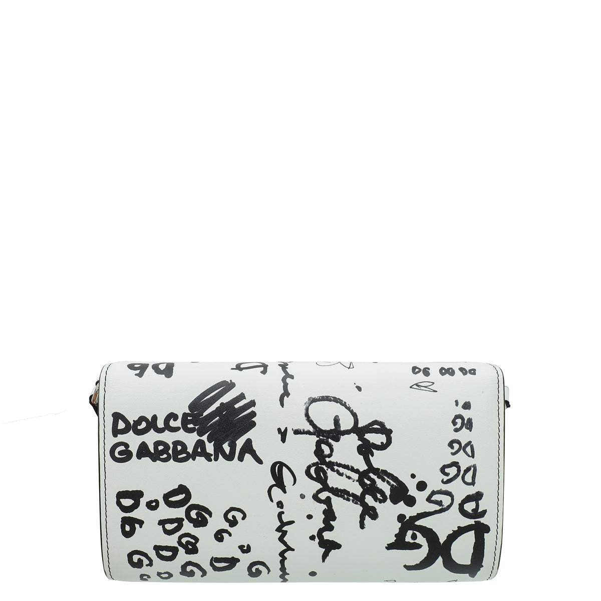 Dolce & Gabbana White Graffiti Flap Shoulder Bag-Dolce & Gabbana-THE CLOSET