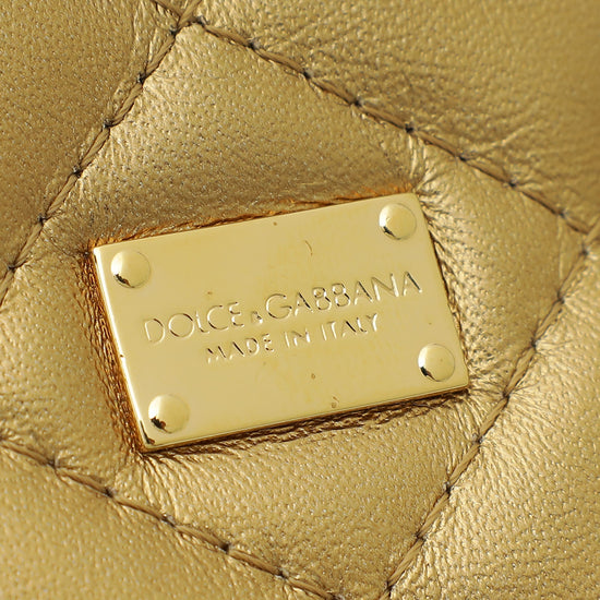 Dolce & Gabbana Metallic Gold Miss Glam Chain Bag