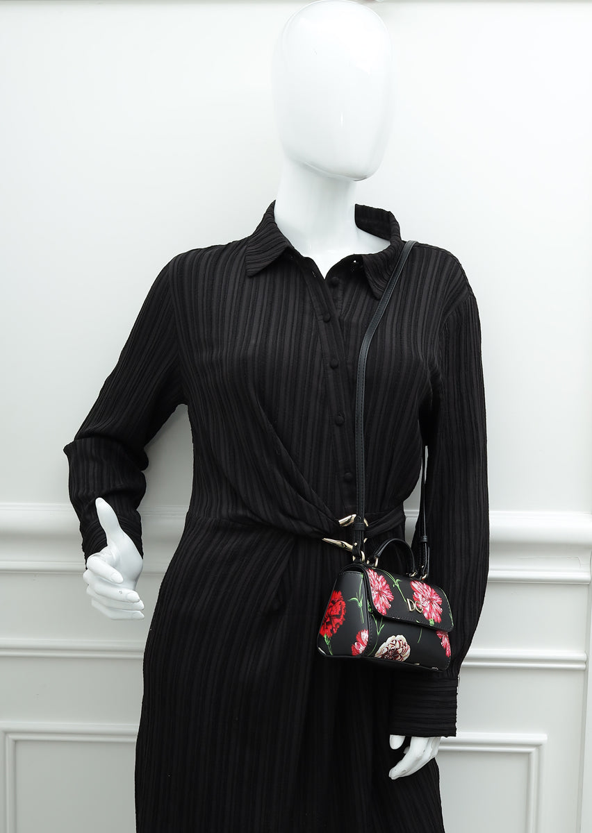 Dolce & Gabbana Black Multicolor DG Floral Print Top Handle Bag-Dolce & Gabbana-THE CLOSET