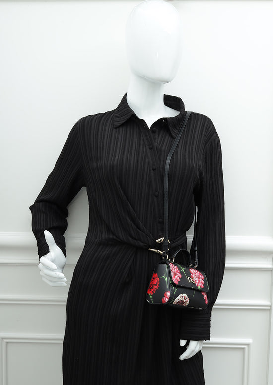 Dolce & Gabbana Black Multicolor DG Floral Print Top Handle Bag-Dolce & Gabbana-THE CLOSET