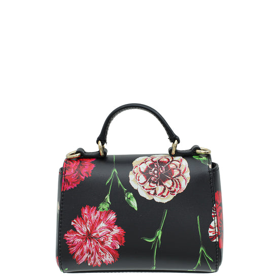 Dolce & Gabbana Black Multicolor DG Floral Print Top Handle Bag-Dolce & Gabbana-THE CLOSET