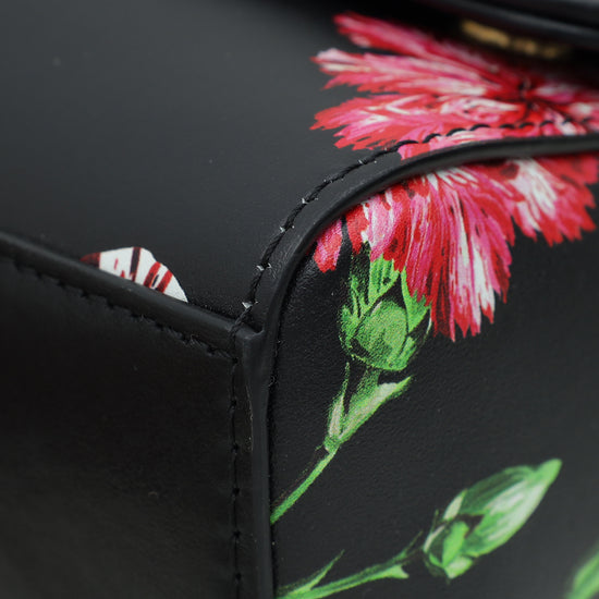 Dolce & Gabbana Black Multicolor DG Floral Print Top Handle Bag-Dolce & Gabbana-THE CLOSET