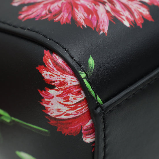 Dolce & Gabbana Black Multicolor DG Floral Print Top Handle Bag-Dolce & Gabbana-THE CLOSET