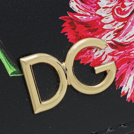 Dolce & Gabbana Black Multicolor DG Floral Print Top Handle Bag-Dolce & Gabbana-THE CLOSET
