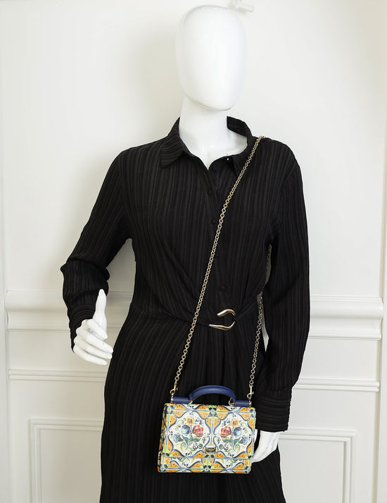 Dolce & Gabbana Multicolor Sicily Smart Gloss Phone Chain Wallet