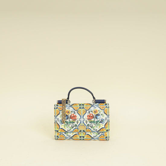 Dolce & Gabbana Multicolor Sicily Smart Gloss Phone Chain Wallet