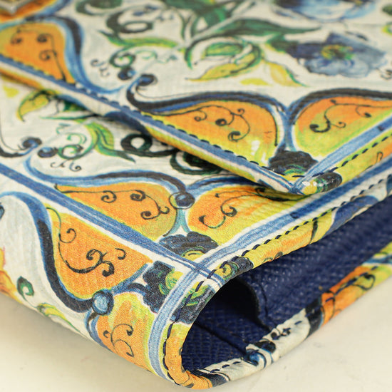 Dolce & Gabbana Multicolor Sicily Smart Gloss Phone Chain Wallet