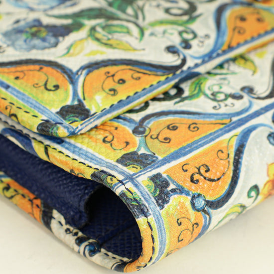 Dolce & Gabbana Multicolor Sicily Smart Gloss Phone Chain Wallet