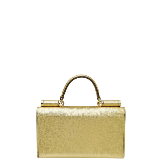 Dolce & Gabbana Metallic Gold Miss Sicily Von Phone Bag