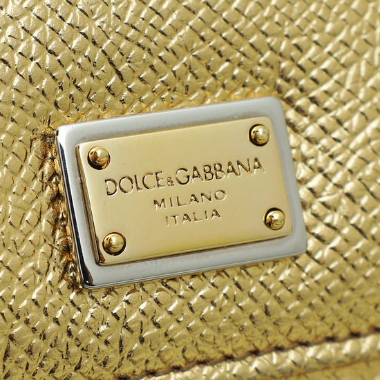 Dolce & Gabbana Metallic Gold Miss Sicily Von Phone Bag