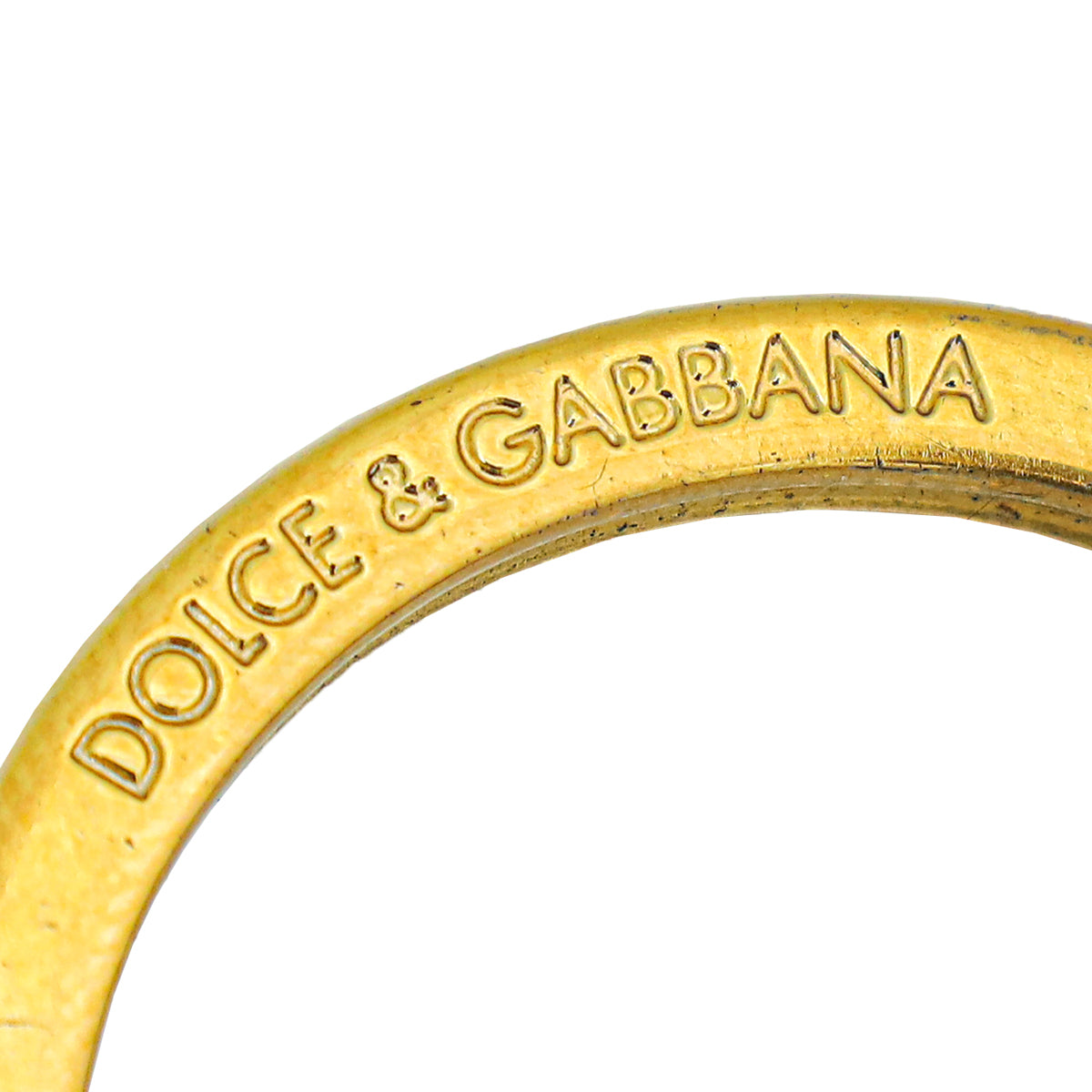 Dolce & Gabbana Yellow DG Crystal Bag Charm Key Holder