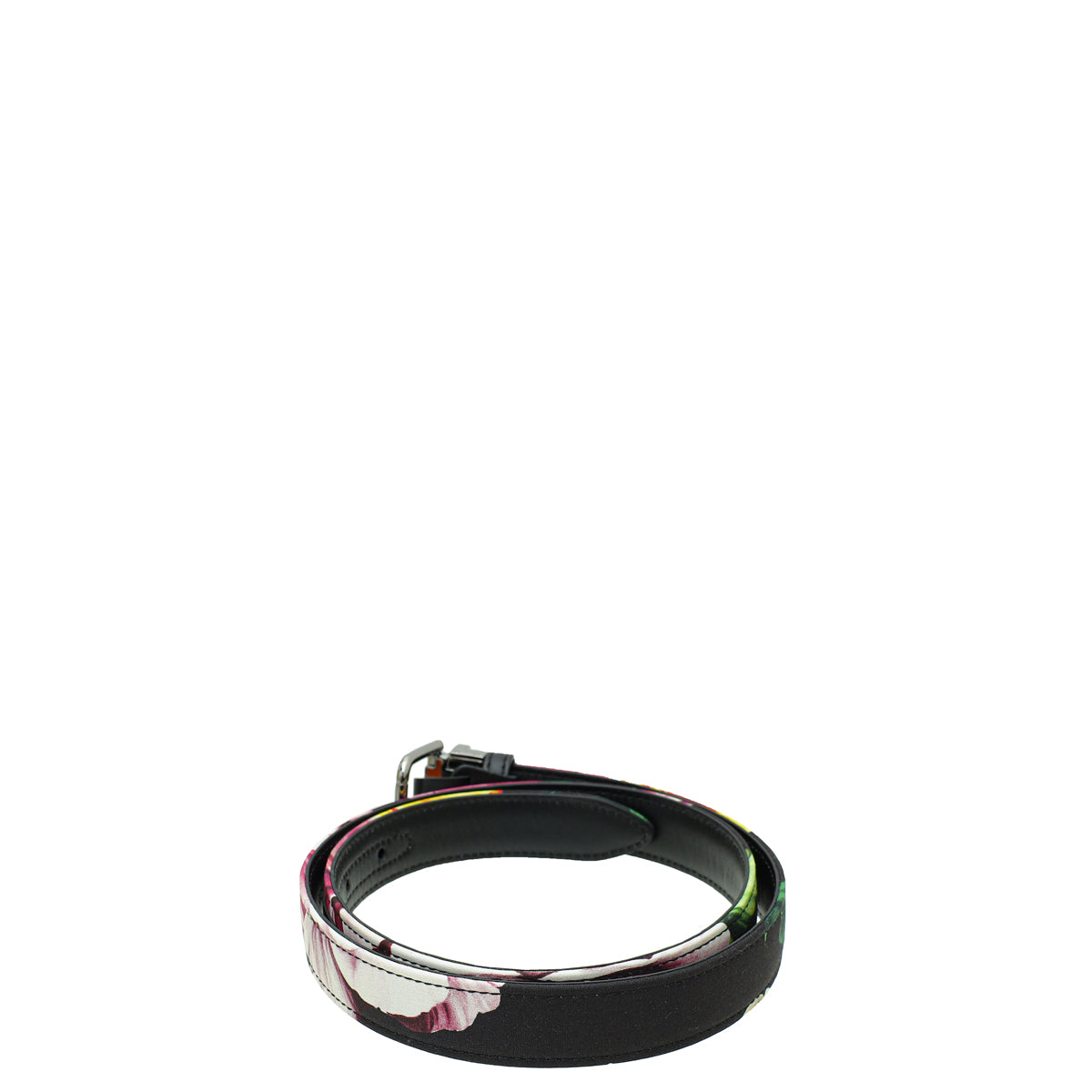 Dolce & Gabbana Multicolor Black Floral Fabric Buckle Belt 32-Dolce & Gabbana-THE CLOSET