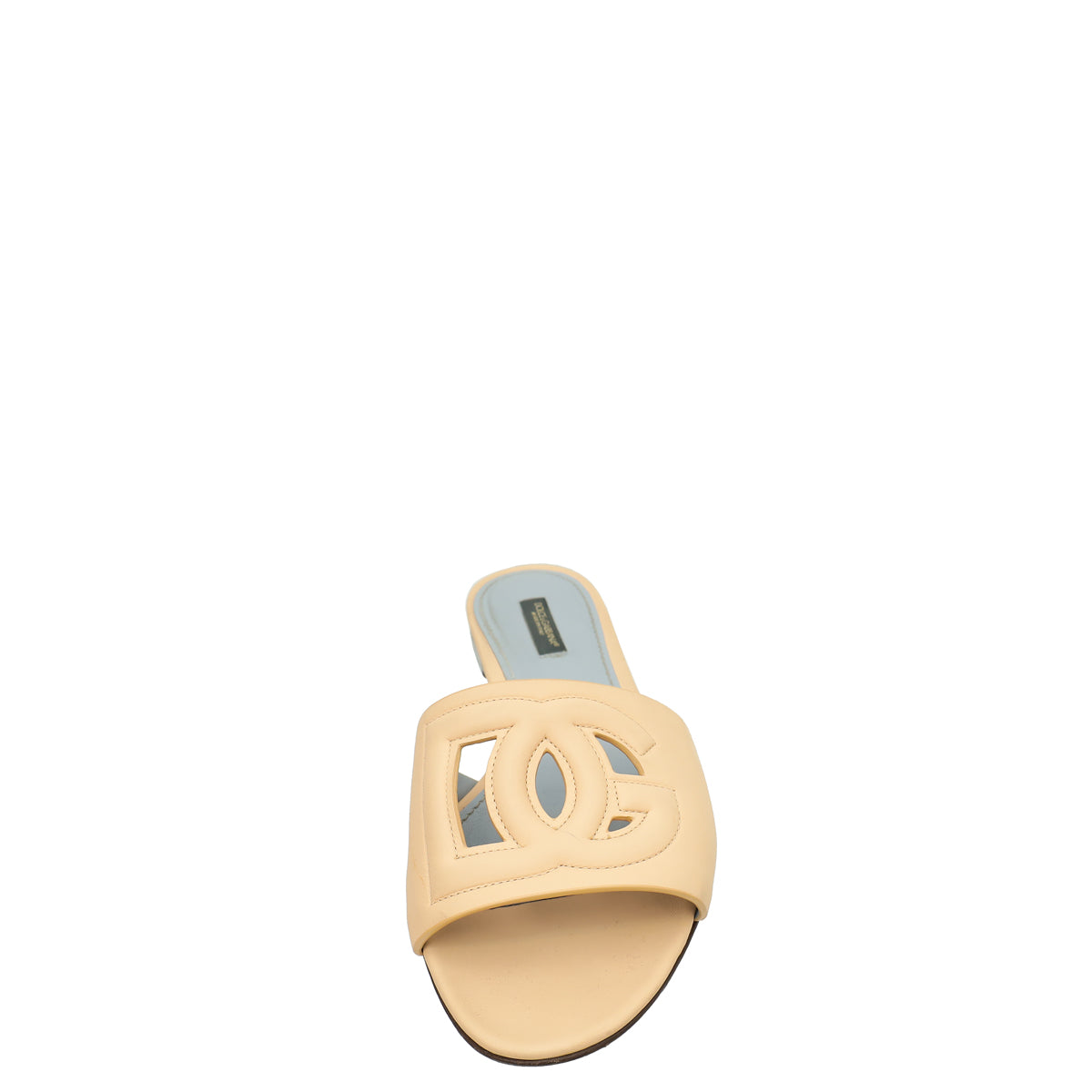 Dolce & Gabbana Nude Bianca Slides w/DG Millennials Cut Out Logo 39.5-Dolce & Gabbana-THE CLOSET