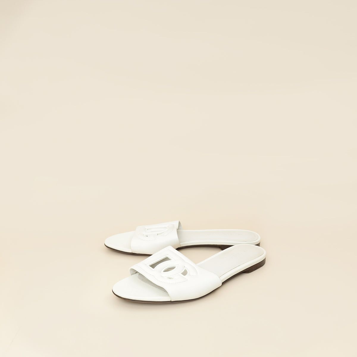 Dolce & Gabbana White DG Logo Cutout Slide Sandal 36-Dolce & Gabbana-THE CLOSET