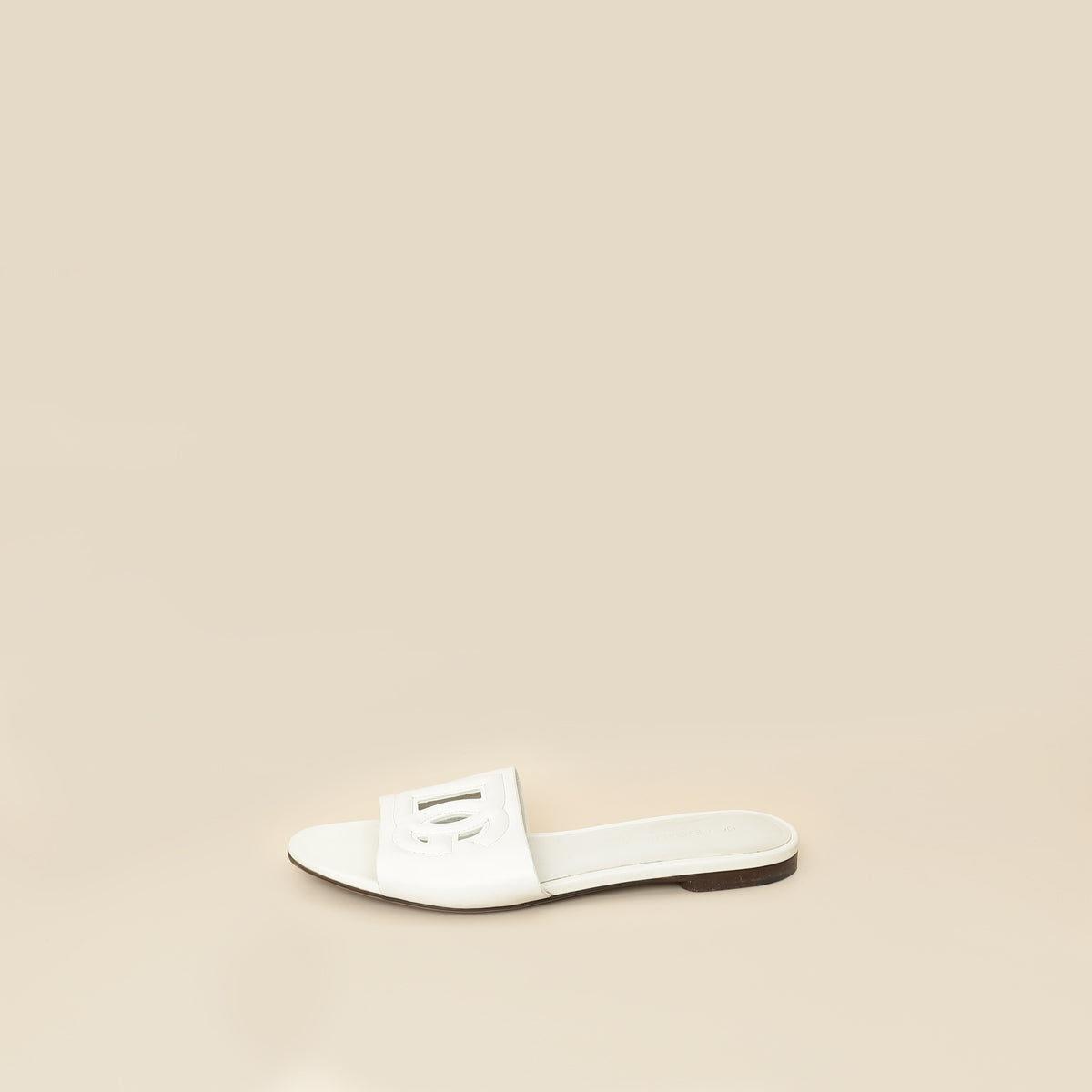 Dolce & Gabbana White DG Logo Cutout Slide Sandal 36-Dolce & Gabbana-THE CLOSET