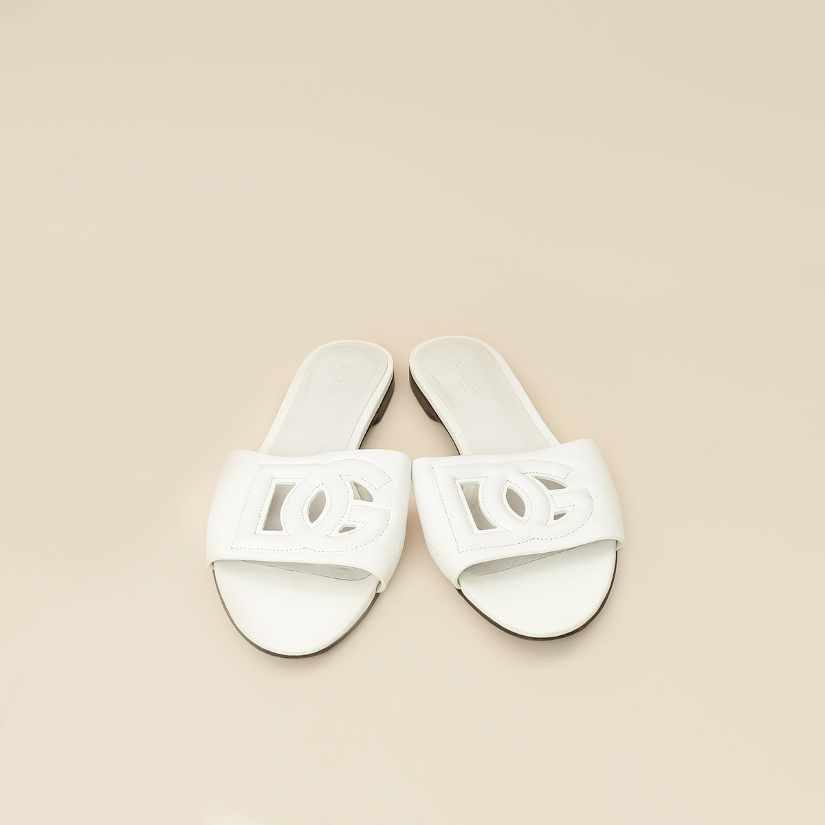 Dolce & Gabbana White DG Logo Cutout Slide Sandal 36-Dolce & Gabbana-THE CLOSET