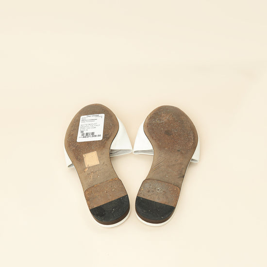 Dolce & Gabbana White DG Logo Cutout Slide Sandal 36-Dolce & Gabbana-THE CLOSET