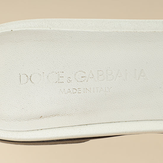Dolce & Gabbana White DG Logo Cutout Slide Sandal 36-Dolce & Gabbana-THE CLOSET
