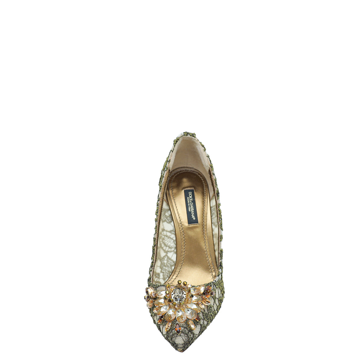 Dolce & Gabbana Bronze Lurex Lace Royale Pump 36-Dolce & Gabbana-THE CLOSET