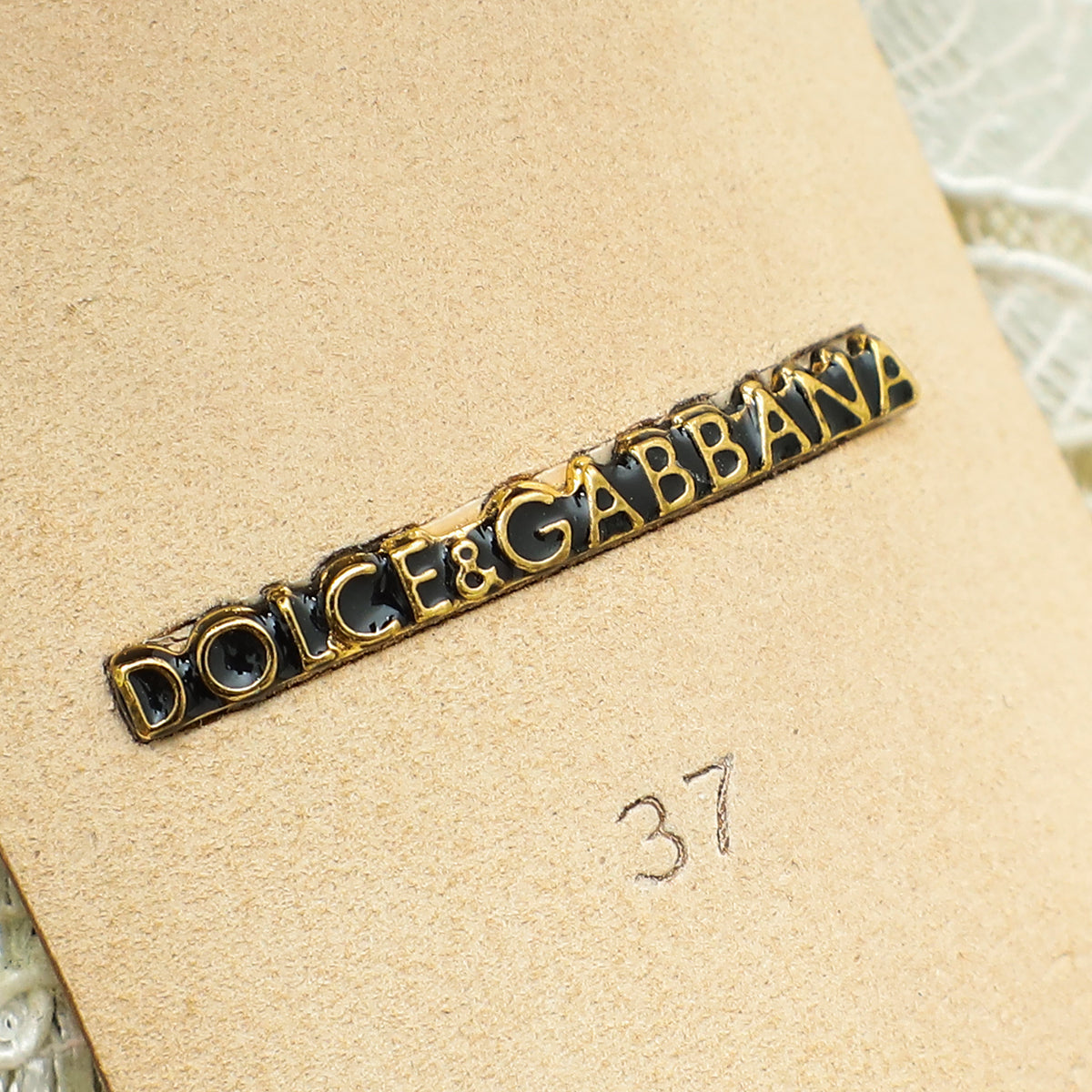 Dolce & Gabbana Light Grey Lace Bellucci Pump 37