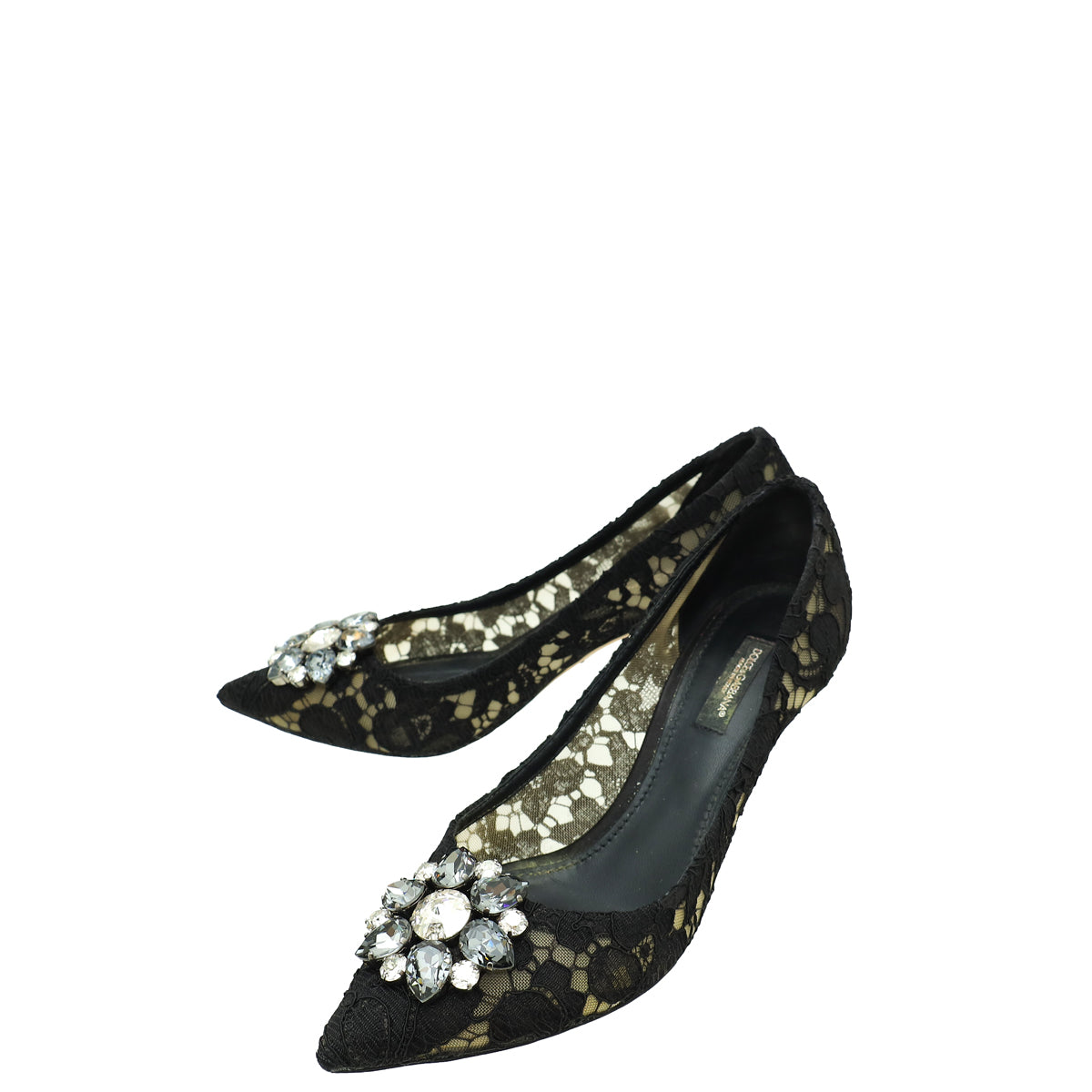 Dolce & Gabbana Black Lace Bellucci Pump 37-Dolce & Gabbana-THE CLOSET
