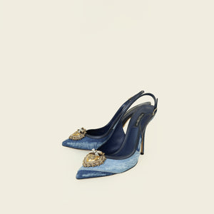 Dolce & Gabbana Light Blue Devotion Slingback Pumps 37