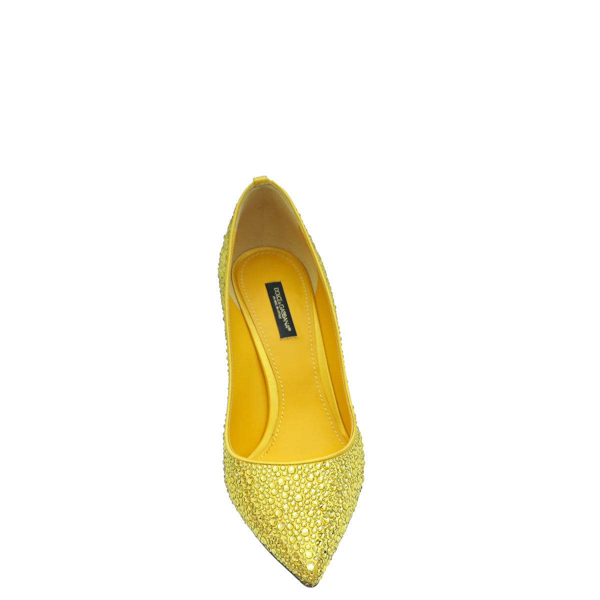 Dolce & Gabbana Yellow Crystal Embellished Pump 38-Dolce & Gabbana-THE CLOSET