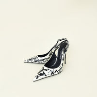 Dolce & Gabbana Bicolor Graffiti Slingback Pumps 38