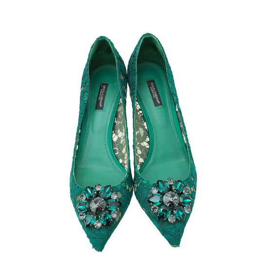 Dolce & Gabbana Green Bellucci Pumps 39.5