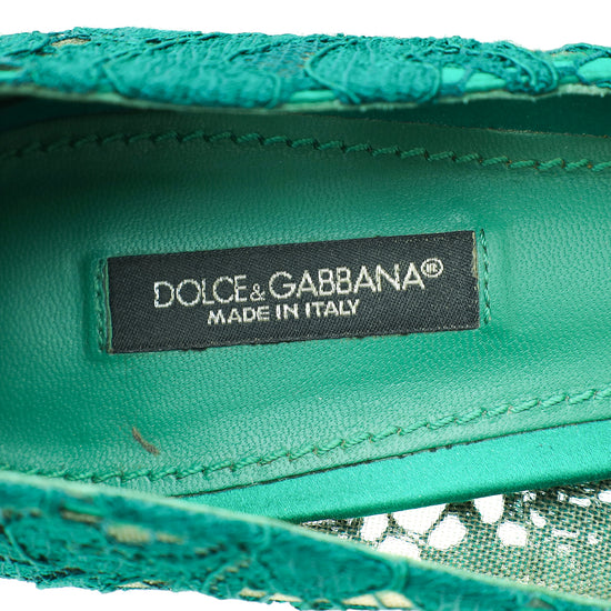 Dolce & Gabbana Green Bellucci Pumps 39.5